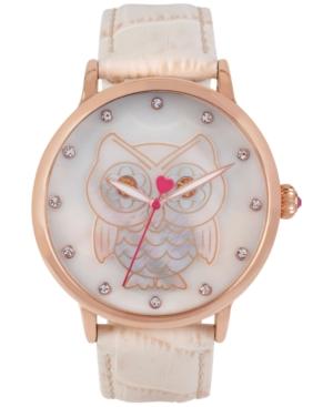Betsey Johnson Women's Bone Leather Strap Watch 42mm Bj00496-14