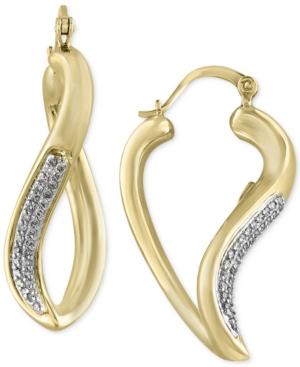 D'oro By Effy Diamond Twist Hoop Earrings (1/5 Ct. T.w.) In 14k Gold