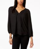 Inc International Concepts V-neck Peasant Blouse, Only At Macy's