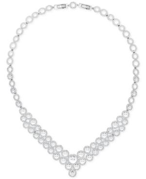 Swarovski Silver-tone Crystal 14-7/8 Statement Necklace
