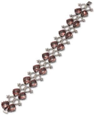 Jenny Packham Hematite-tone Pave & Stone Flex Bracelet