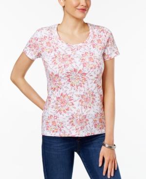 Charter Club Printed Cotton T-shirt, Created For Macy's