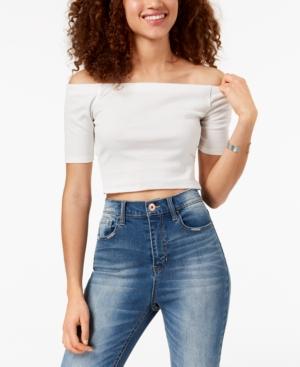 Material Girl Juniors' Off-the-shoulder Twist-back Crop Top, Created For Macy's