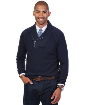 Nautica Shawl Collar Asymmetrical-zipper Sweater