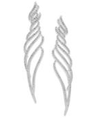 Danori Silver-tone Pave Wavy Drop Earrings, Created For Macy's