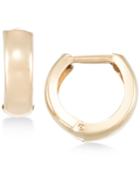 Polished Wide Hoop Earrings In 14k Gold, White Gold Or Rose Gold
