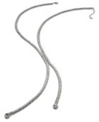 Abs By Allen Schwartz Necklace, Silver-tone Crystal Y-neck Necklace