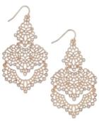Bar Iii Rose Gold-tone Crystal Lace Chandelier Earrings