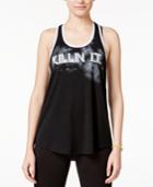 Jessica Simpson The Warm Up Juniors' Mesh-trim Graphic Tank Top