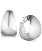 Anne Klein Silver-tone Wide Huggie Hoop Earrings