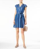 Maison Jules Chambray Faux-wrap Dress, Only At Macy's