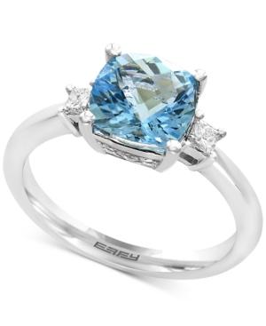 Effy Aquarius Aquamarine (2-1/10 Ct. T.w.) And Diamond (1/10 Ct. T.w.) Ring In 14k White Gold