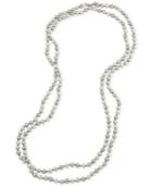 Carolee Silver-tone Gray Imitation Pearl Long Length Necklace