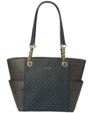 Calvin Klein Hayden Studded Signature Large Tote Bag
