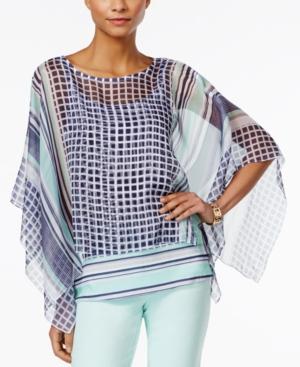 Style & Co. Handkerchief-hem Elbow-sleeve Poncho, Only At Macy's