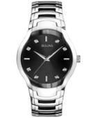 Bulova Men's Diamond Accent Stainless Steel Bracelet Watch 39mm 96d117
