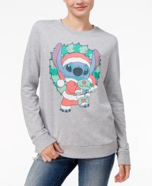 Mighty Fine Juniors' Disney Stitch Holiday Graphic Sweatshirt