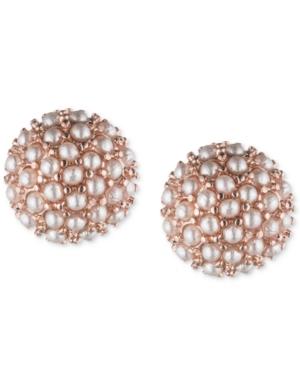 Lonna & Lilly Rose Gold-tone Mini Imitation Pearl Cluster Stud Earrings