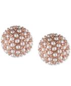 Lonna & Lilly Rose Gold-tone Mini Imitation Pearl Cluster Stud Earrings