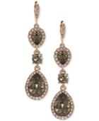 Givenchy Rose Gold-tone Crystal Triple Drop Earrings