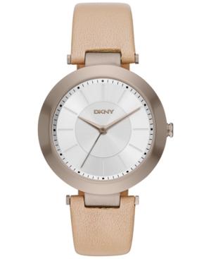Dkny Women's Stanhope Beige Leather Strap Watch 36mm Ny2459