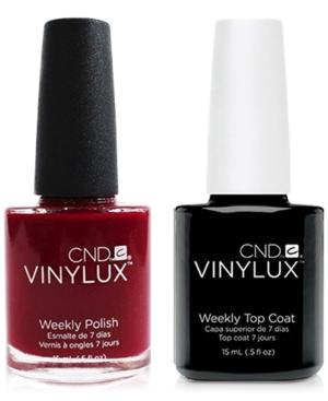 Creative Nail Design Vinylux Rouge Rite Nail Polish & Top Coat (two Items), 0.5-oz, From Purebeauty Salon & Spa