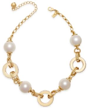 Kate Spade New York Gold-tone Imitation Pearl Link Collar Necklace