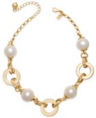 Kate Spade New York Gold-tone Imitation Pearl Link Collar Necklace