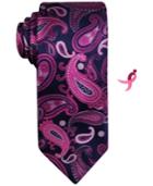Susan G. Komen Breast Cancer Men's Spaced Paisley Tie & Lapel Pin Set