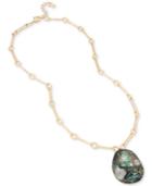 Robert Lee Morris Soho Gold-tone Abalone Stone Pendant Necklace
