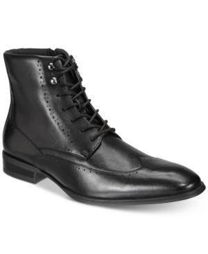 Alfani Men's David Comfort Flx Mixed Texture Wingtip Boots Created For Macy's Men's Shoes