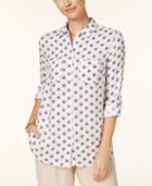 Charter Club Linen Printed Shirt, Created For Macy's