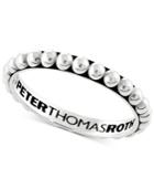 Peter Thomas Beaded Stacking Band In Sterling Silver