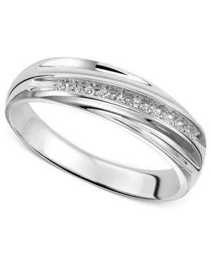 Wedding Band Ring In Sterling Silver (1/10 Ct. T.w.)