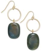 Inc International Concepts Gold-tone Semi-precious Hoop Drop Earrings, Only At Macy's