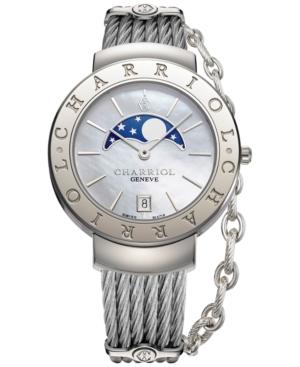 Charriol Women's Swiss St. Tropez Stainless Steel Cable Bracelet Watch 35mm St35cs.560.001