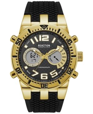 Kenneth Cole Reaction Men's Analog-digital Chronograph Black Silicone Strap Watch 47mm