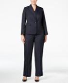 Le Suit Plus Size Three-piece One-button Pinstriped Pantsuit