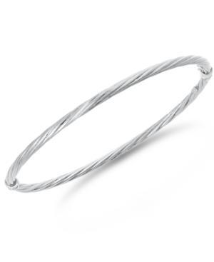 Twist Bangle Bracelet In 14k White Gold Over Sterling Silver