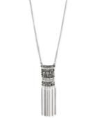 Kenneth Cole New York Silver-tone Beaded Tassel Pendant Necklace