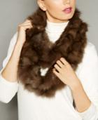 The Fur Vault Knitted Sable Fur Infinity Scarf