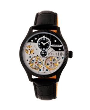 Heritor Automatic Winthrop Black Leather Watches 41mm