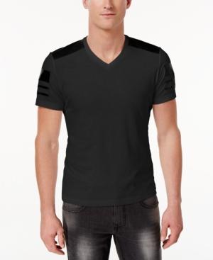 Inc International Concepts Men's Faux-leather Pieced T-shirt, Only At Macy's