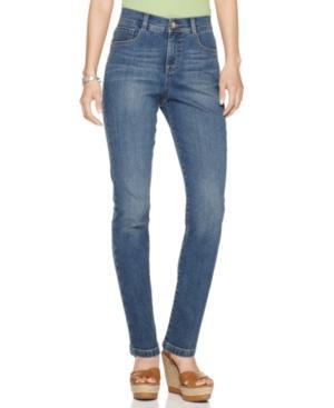Style&co. Petite Jeans, Tummy Control Slim Leg, Faith Wash
