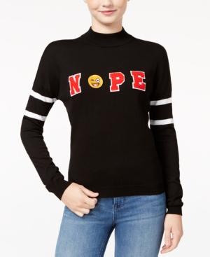 Ultra Flirt Juniors' Nope Patch Mock-neck Sweater