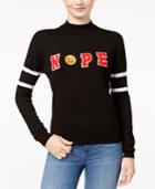 Ultra Flirt Juniors' Nope Patch Mock-neck Sweater