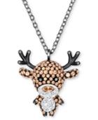 Swarovski Hematite-tone Pave Deer Pendant Necklace, 14-4/5 + 3 Extender