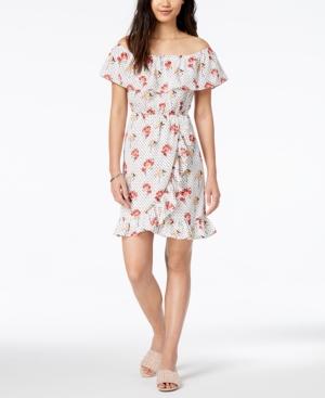 Maison Jules Off-the-shoulder Faux-wrap Dress, Created For Macy's