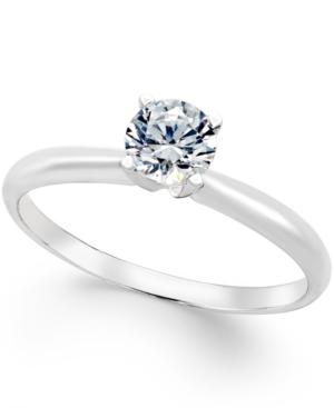 Certified Diamond Solitaire Engagement Ring (1/2 Ct. T.w.) In 18k White Gold