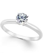 Certified Diamond Solitaire Engagement Ring (1/2 Ct. T.w.) In 18k White Gold